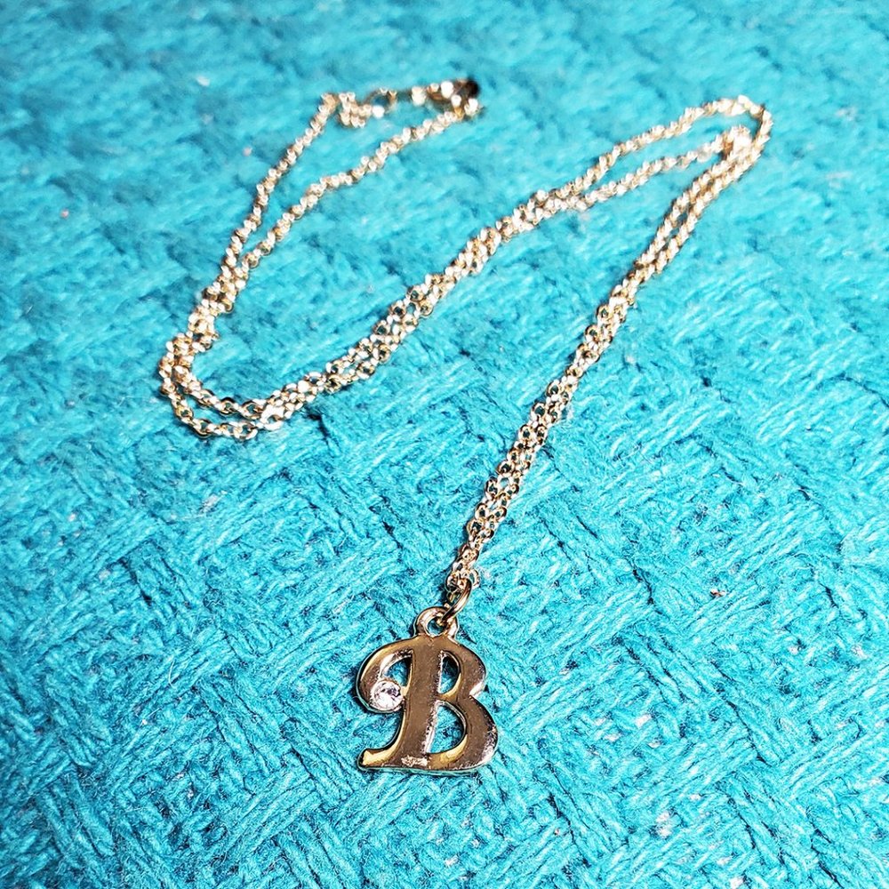 Vintage - Letter 'B' Rhinestone Necklace